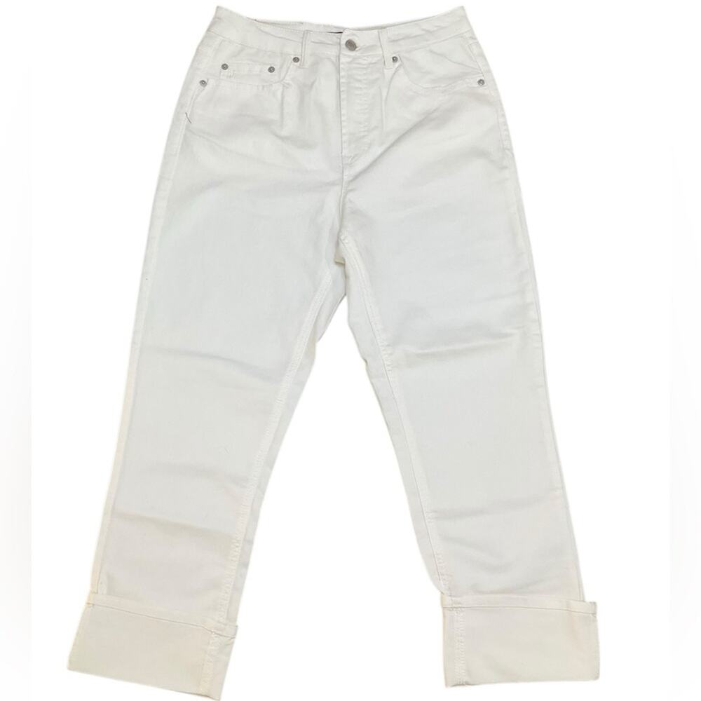 Frye Women's Jeans Straight Leg Cuff White Size 6 NEW